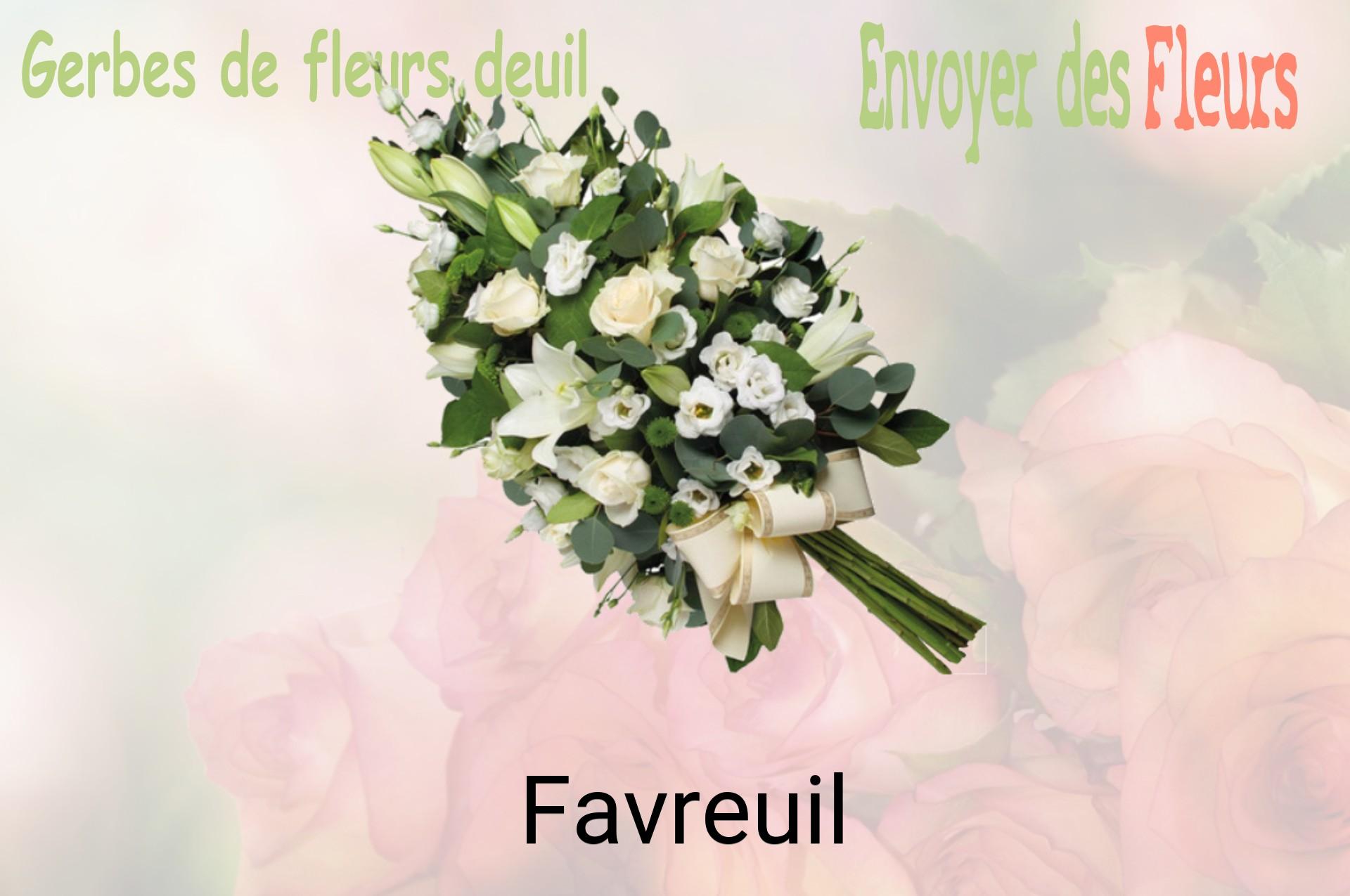 Gerbe de fleurs de deuil livrée à Favreuil